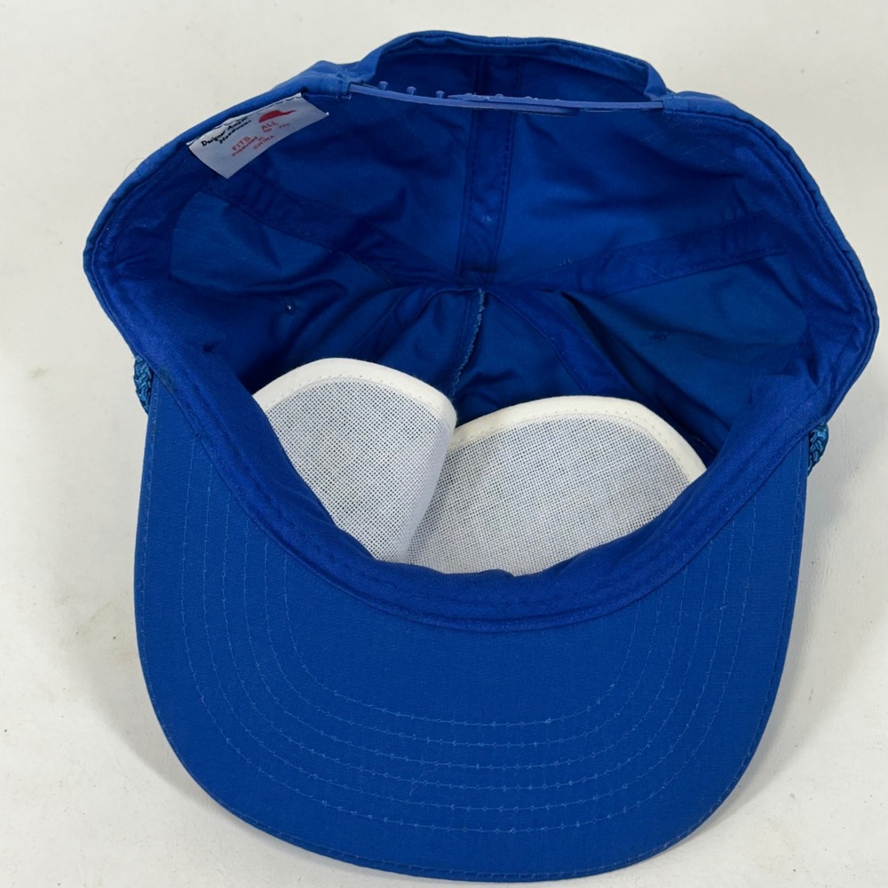 Vintage Carpet Craft Blue Snapback Hat Rope Brim Designer Award Cap Mens - Picture 6 of 7